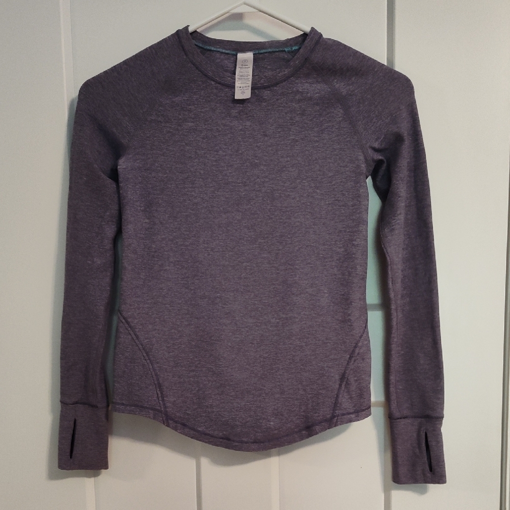 Purple Long Sleeve Ivivva Athletic Top With Thumb Holes